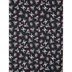 Pirate Black And Red Cotton Fabric 7 Continuous Yards, Aye' Matey, Pirate Life